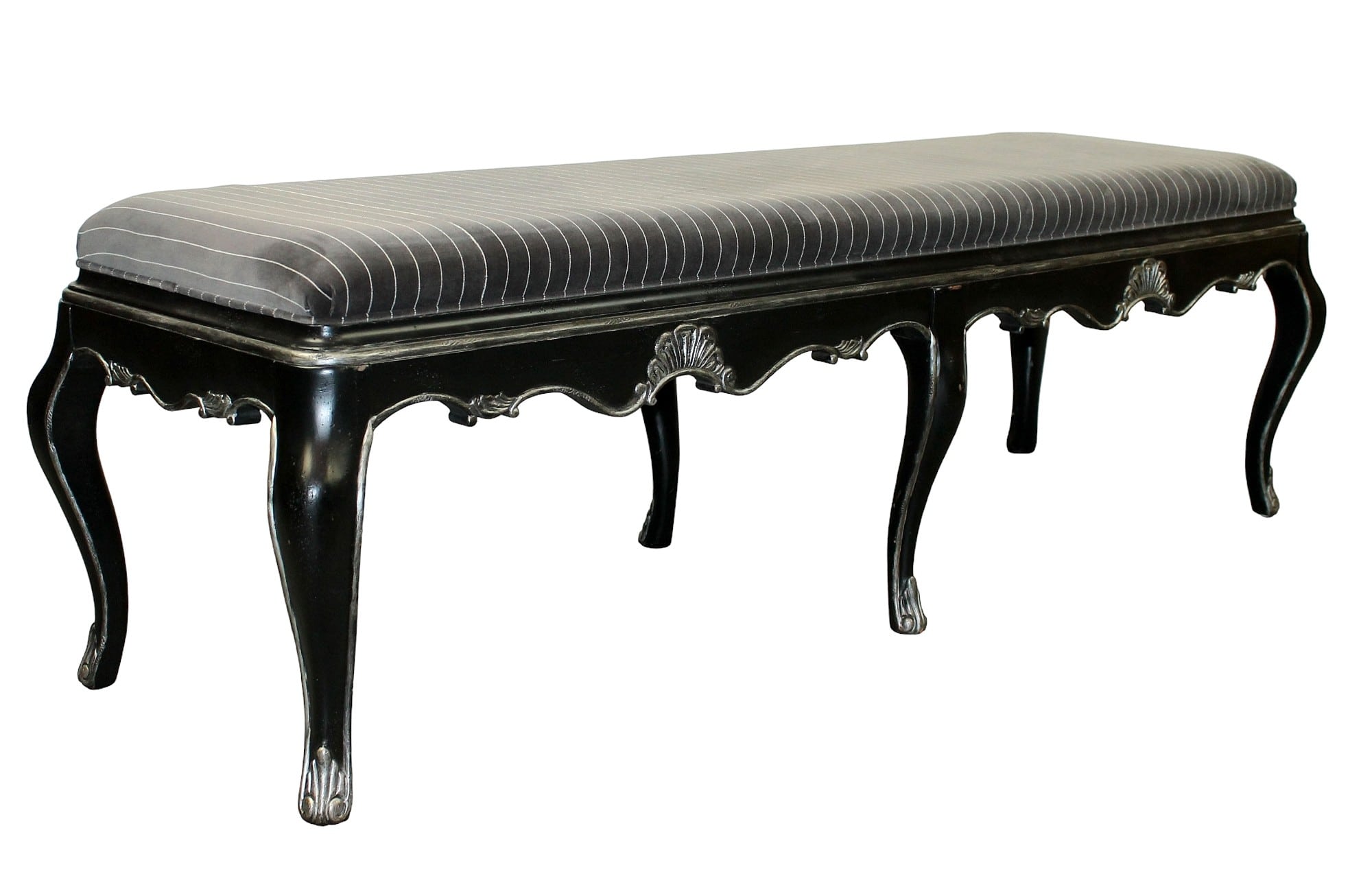 Louis XV style ebonized bench