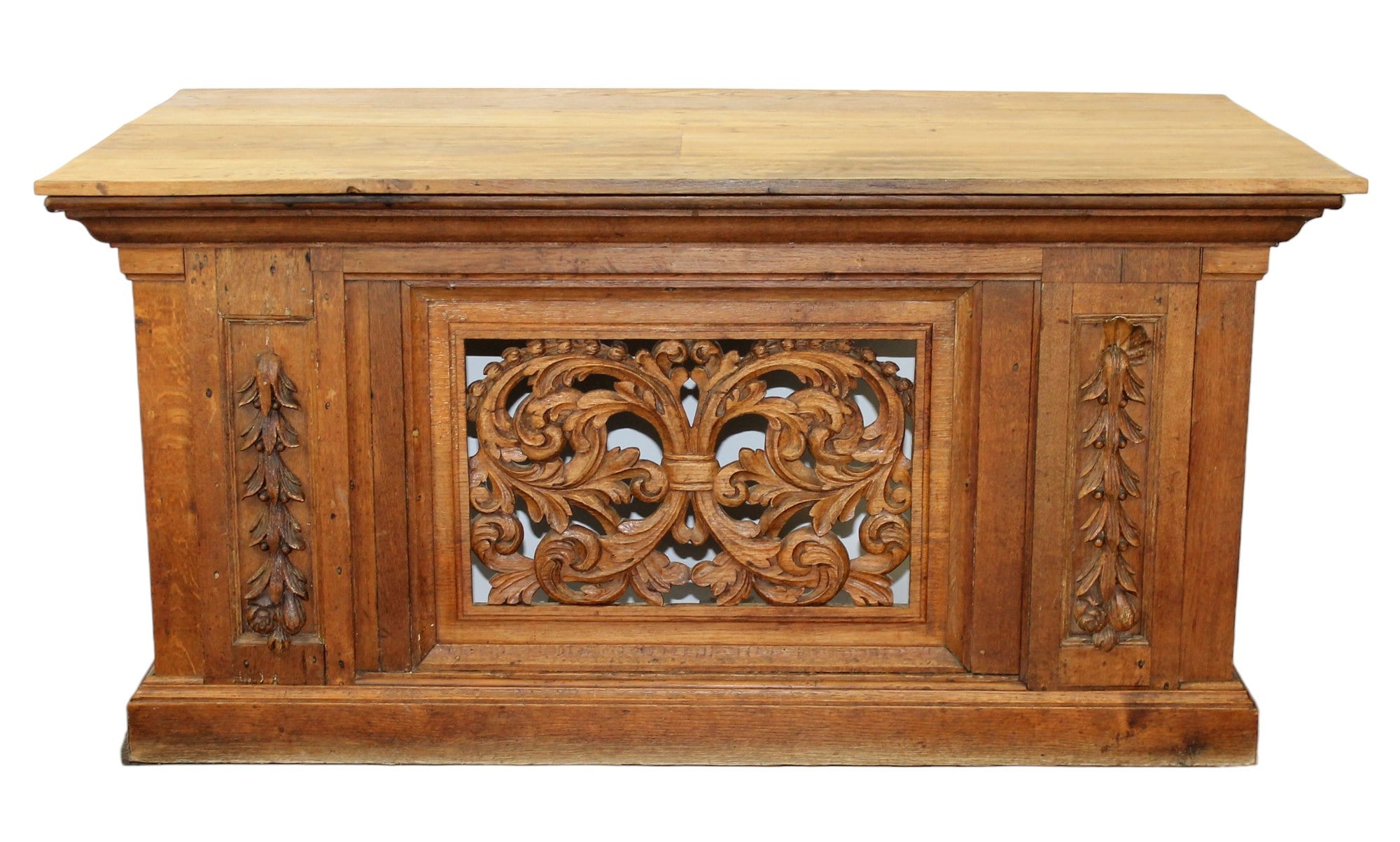 French desk with pierce carved front and side panels