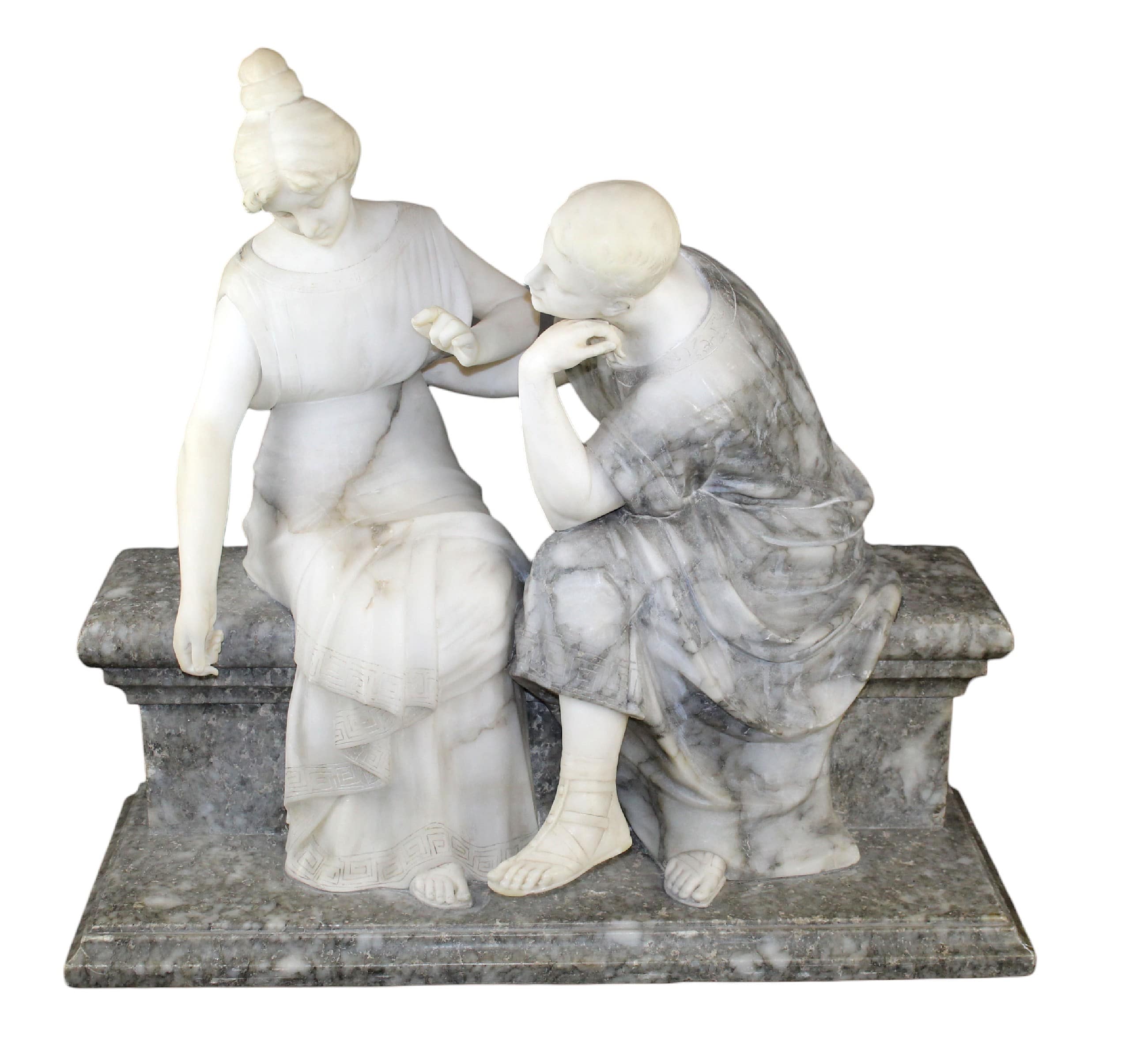 Italian carved marble figural grouping
