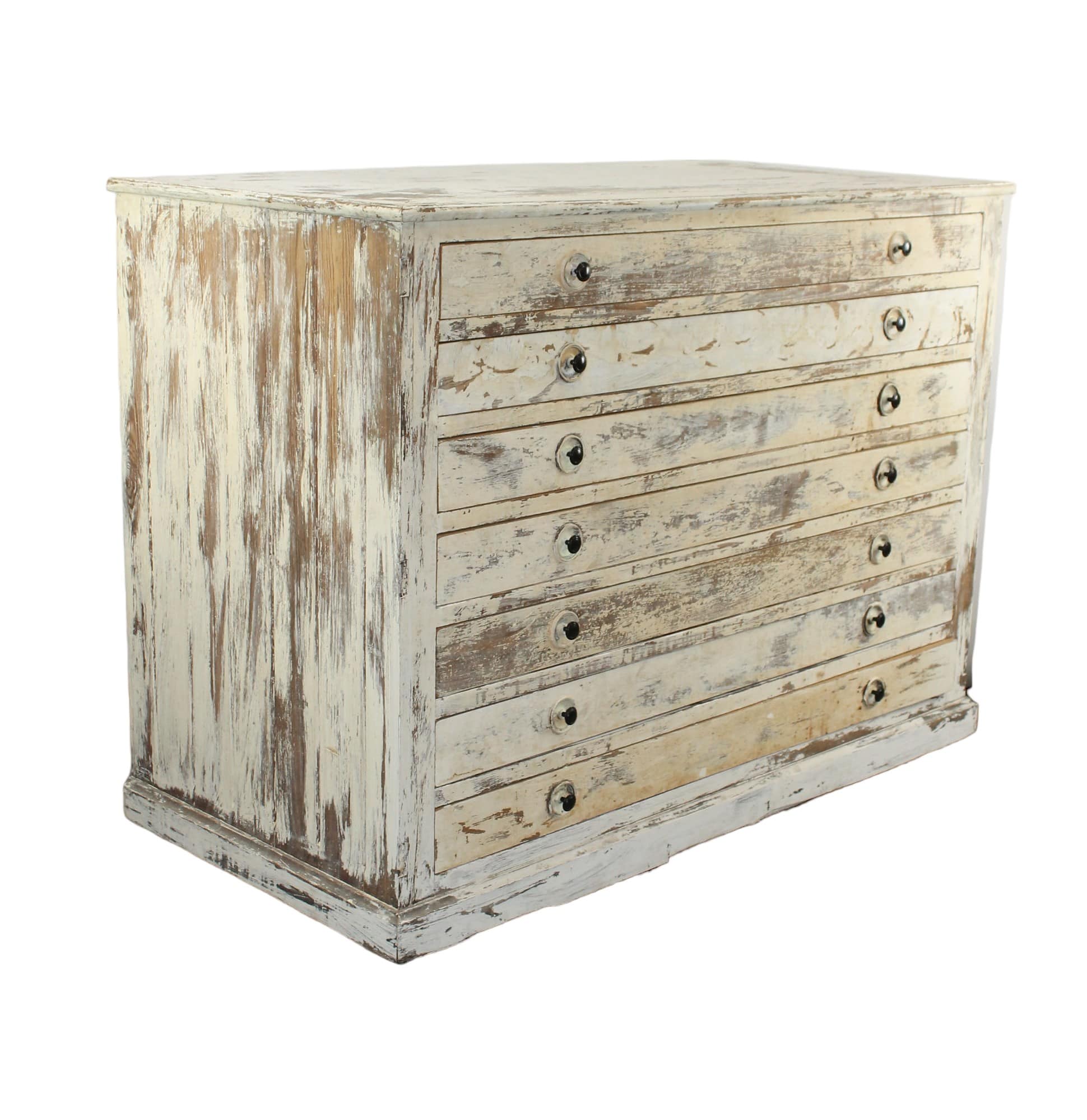French painted multi drawer architect's  flat file