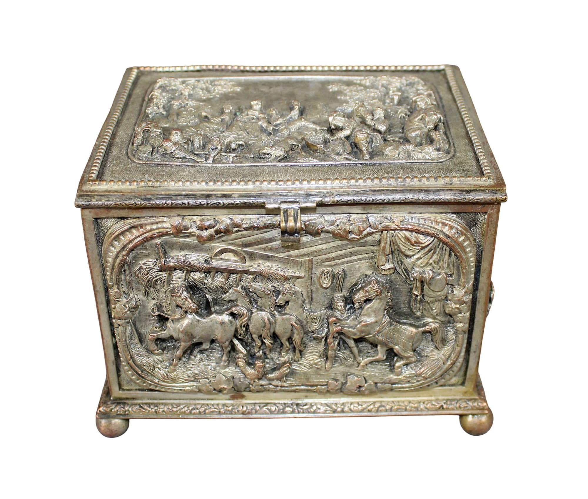 French repousse silverplate box