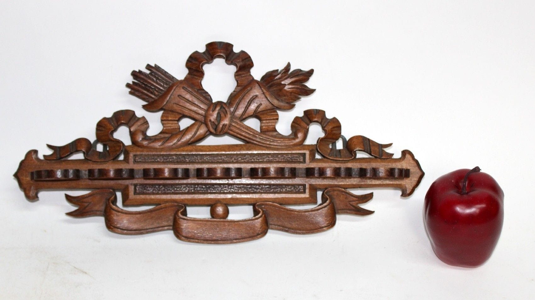 French Louis XVI carved walnut pipe holder