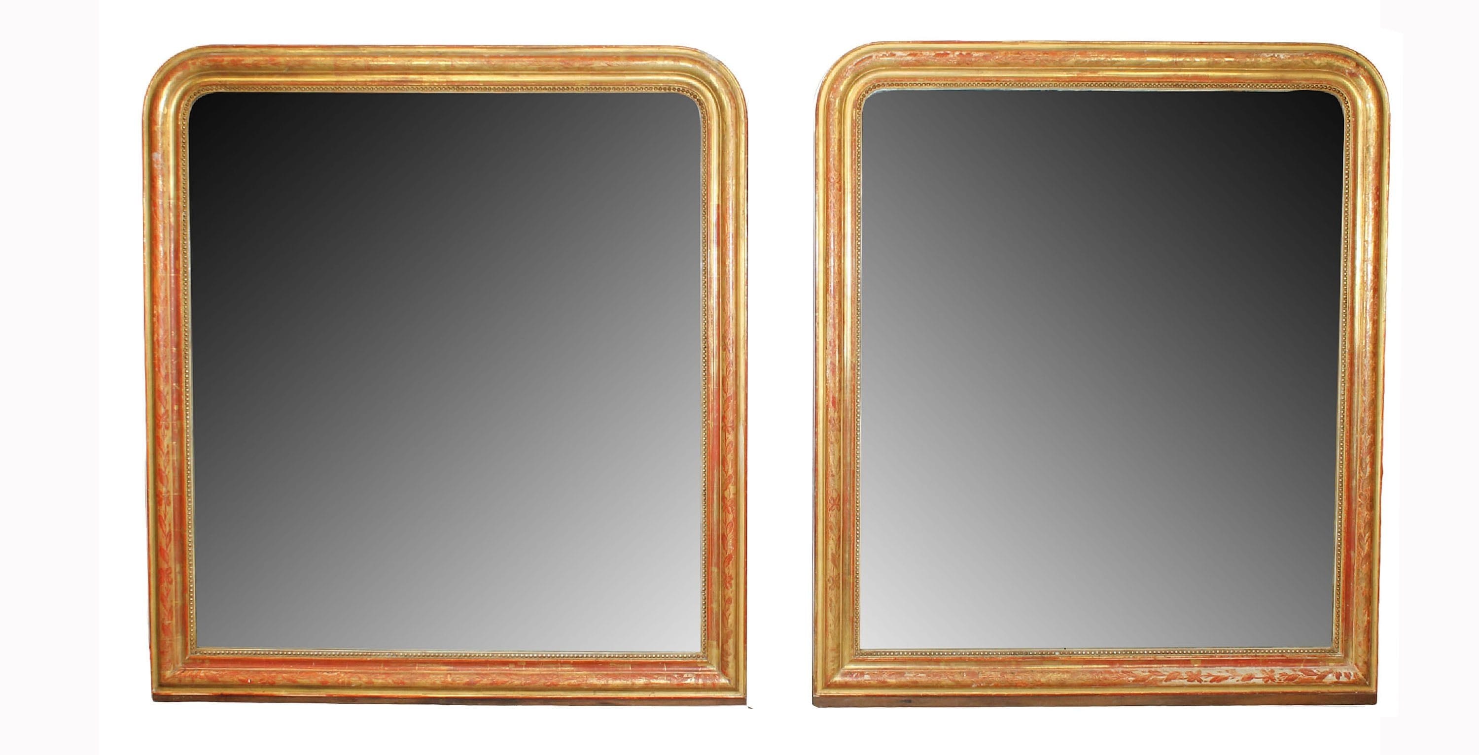 Near Pair of French Louis Philippe gold leaf mirrors
