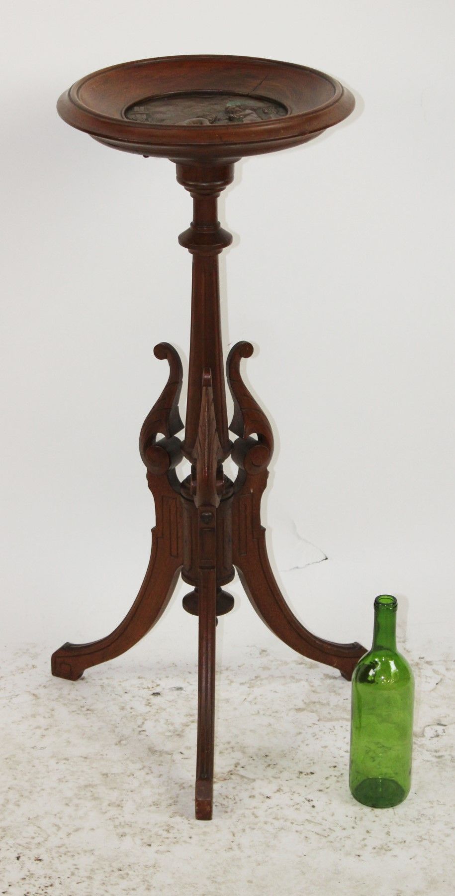 American Aesthetic Movement plant stand with incised carving