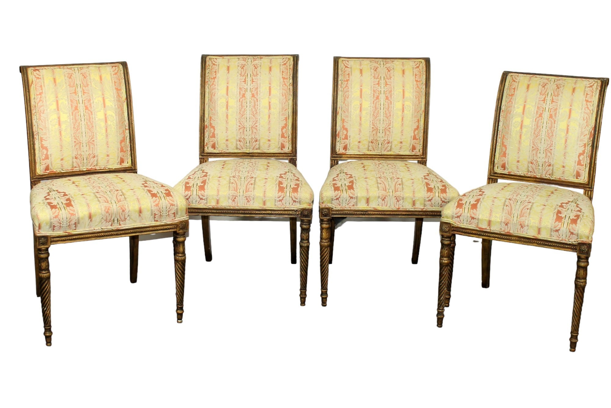 Lot of 4 French Louis XVI giltwood side chairs