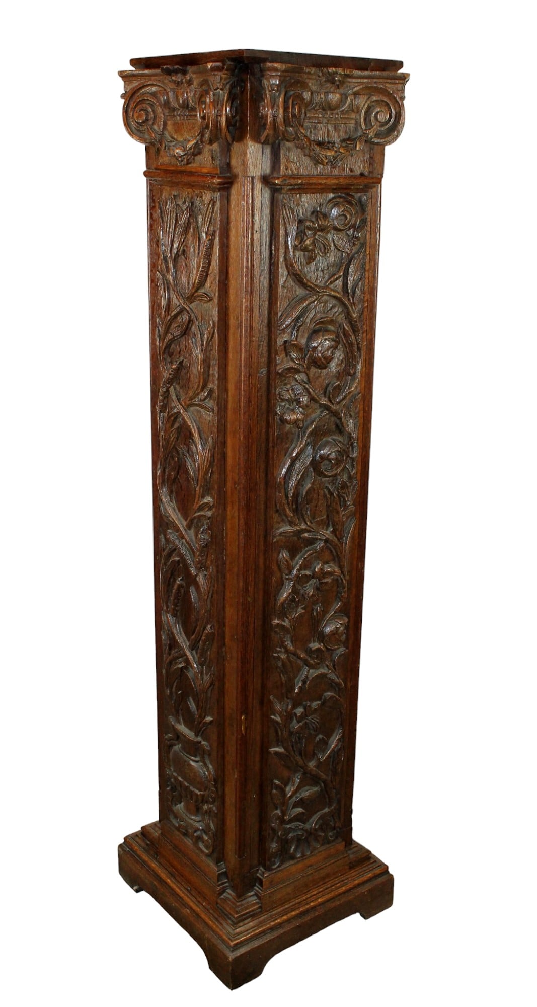 French carved oak pedestal