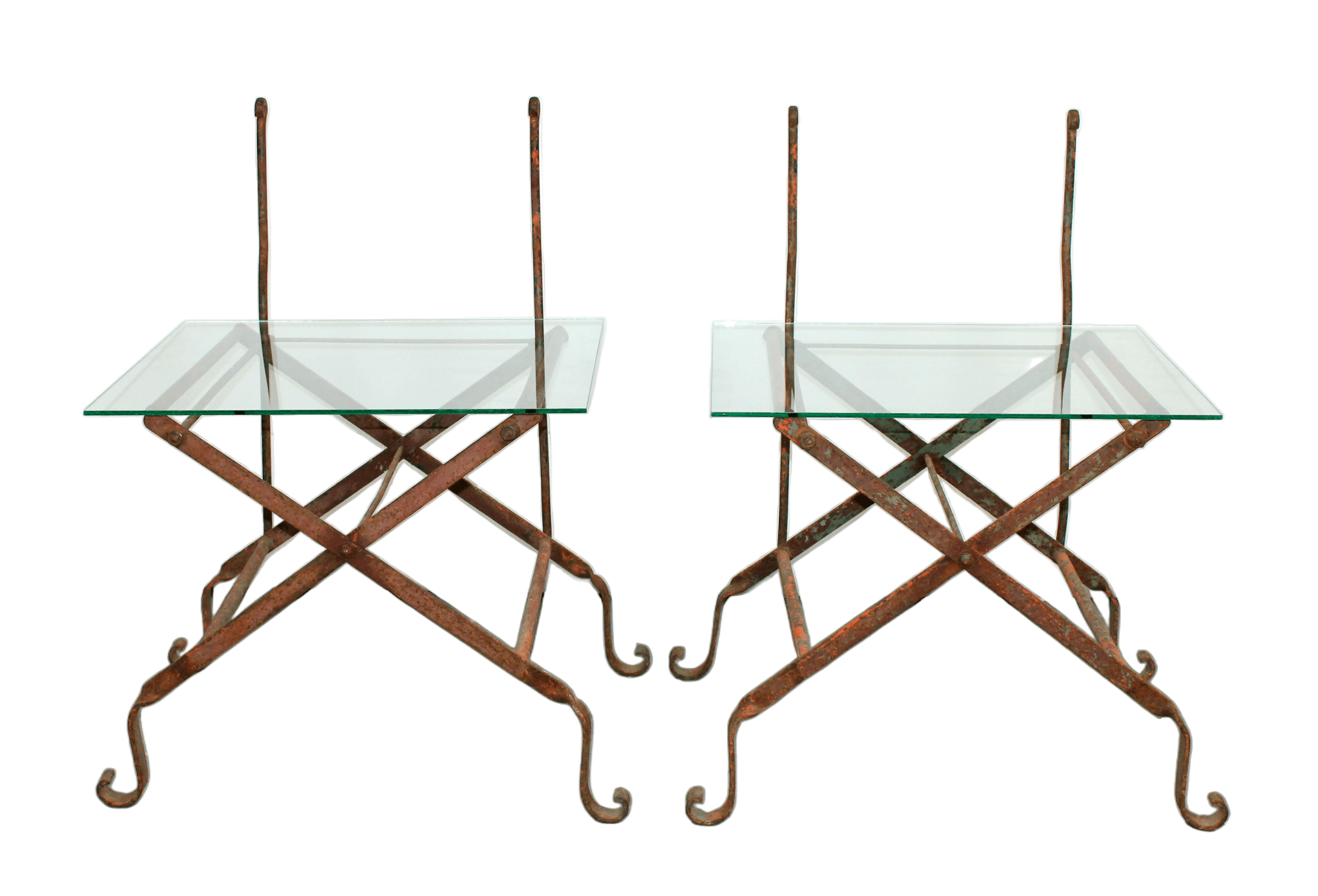 Pair of Spanish iron side tables