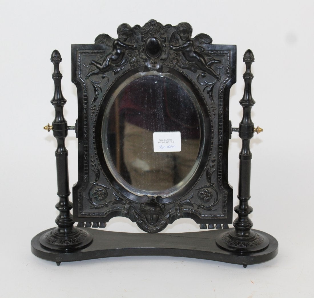 French Napoleon III ebonized vanity mirror