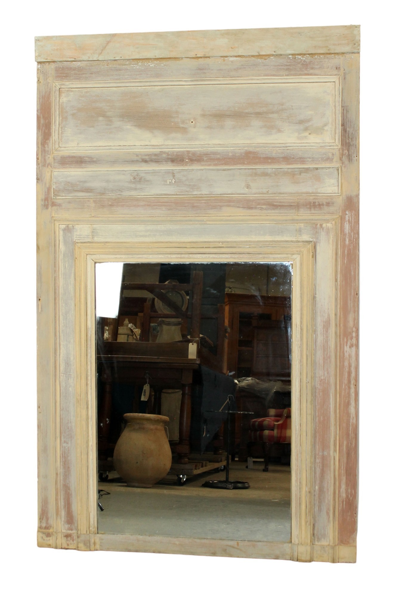 French Directoire trumeau mirror with raised panels